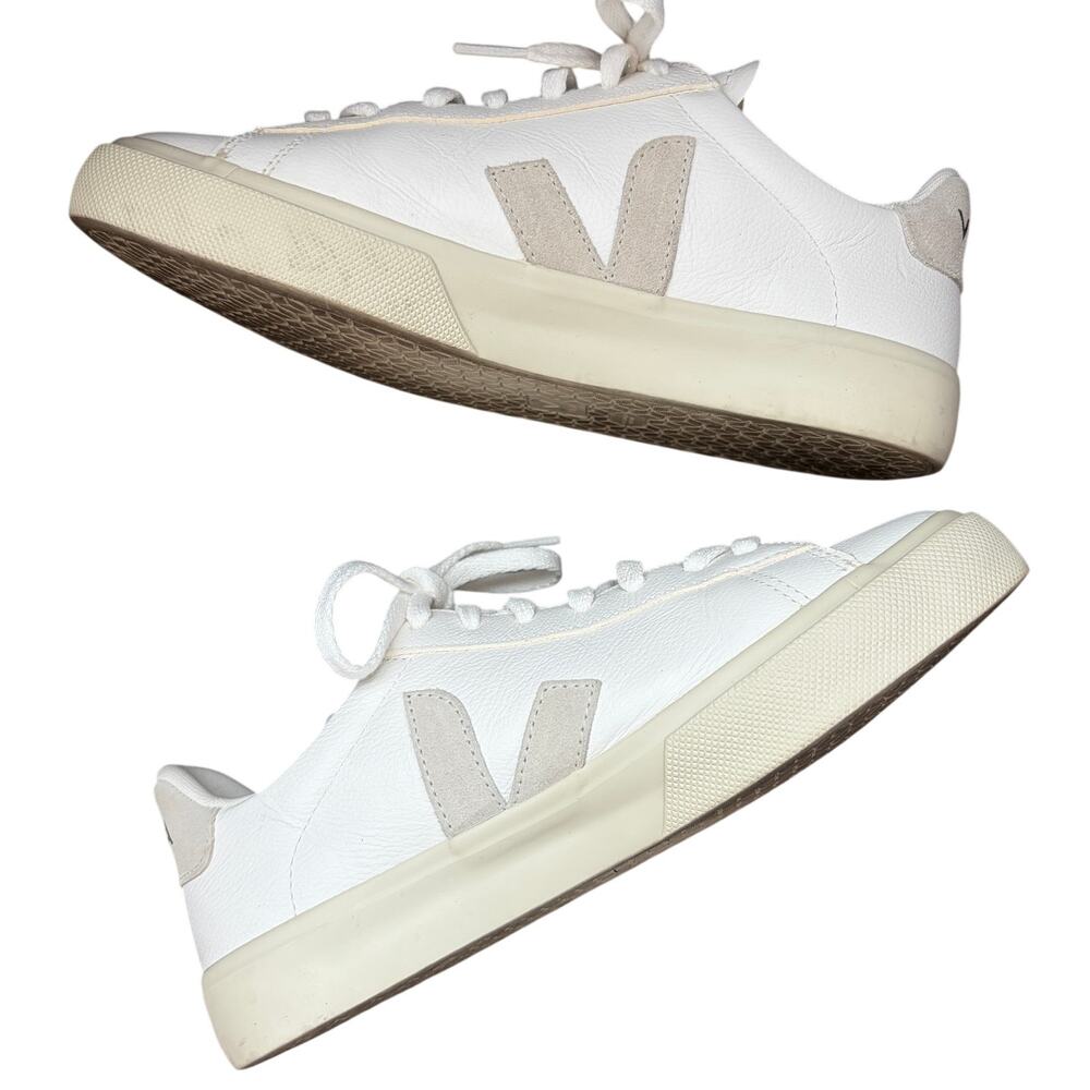 Veja Campo Chromefree Leather Extra White Natural Suede Sneaker Womens Size 8